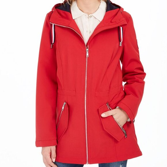 NWOT Tommy Hilfiger Hooded Water-Resistant Anorak Soft Shell Hooded Jacket - Picture 1 of 15